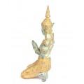 veche statueta Rattanakosin " Namaskara Mudra ". bronz patinat. Thailanda. cca 1920